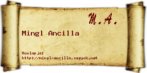 Mingl Ancilla névjegykártya
